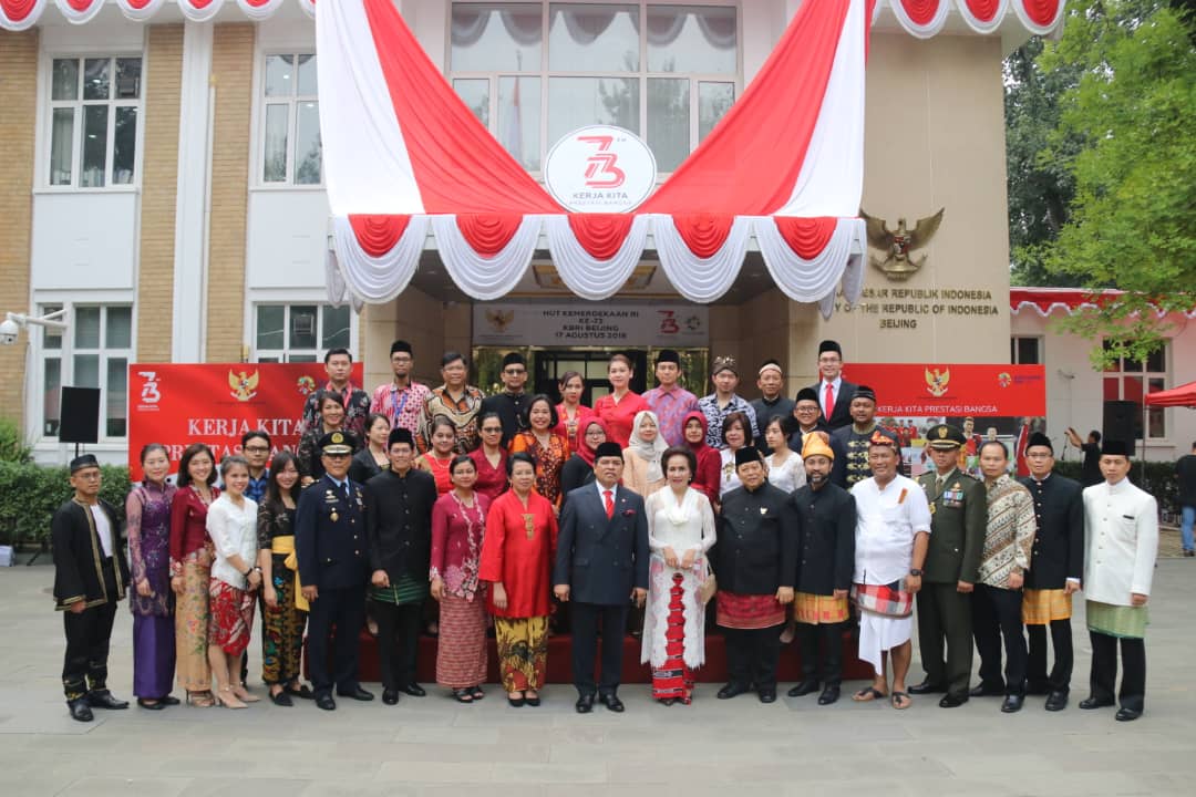 Suasana HUT RI ke-73 di KBRI Beijing, (17/8)