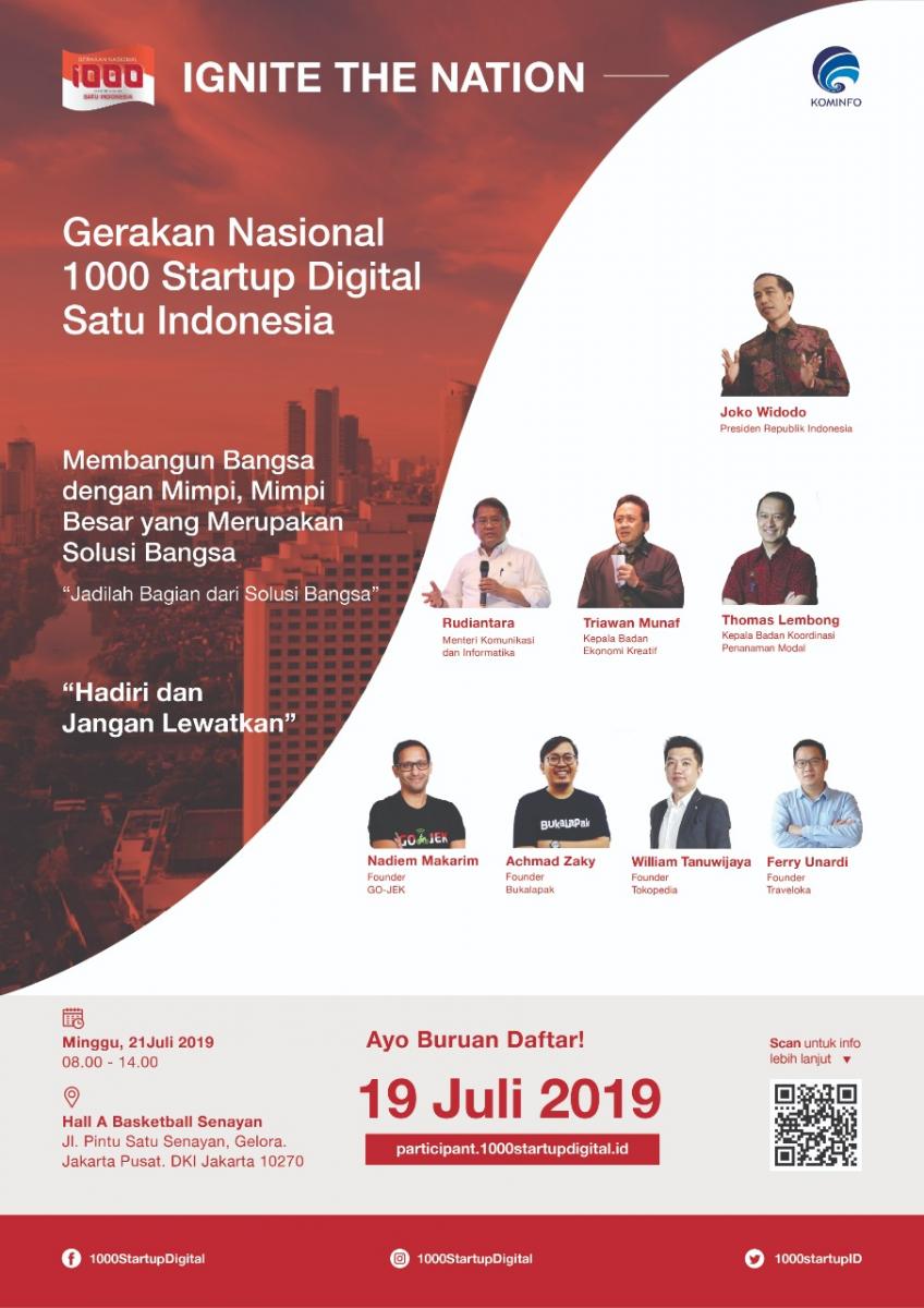 Dibuka, Pendaftaran Gerakan Nasional 1000 Startup Digital 2019