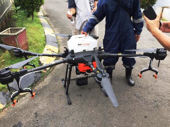 BNI Terbangkan Drone Sterilkan Permukiman