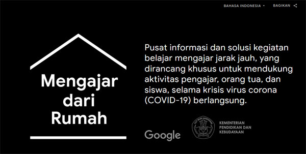Google Luncurkan Situs Mengajar dari Rumah dalam Bahasa Indonesia
