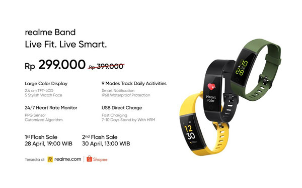 Realme Band Meluncur di Indonesia, Harga Flash Sale Cuma Rp299.000