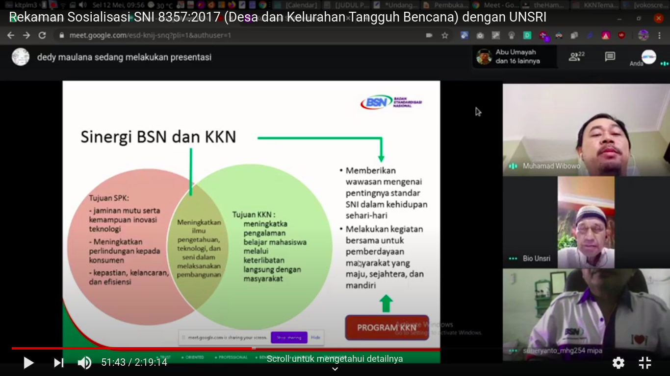 BSN – UNSRI Rencanakan KKN Tematik SNI
