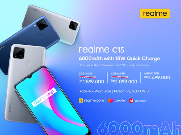 Resmi Meluncur di Indonesia, Realme C15 Dibanderol Rp2 Jutaan
