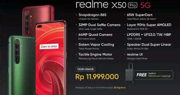 Resmi Meluncur, Segini Harga Realme X50 Pro di Indonesia