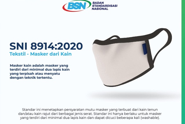 Ini Syarat Mutu Masker Dari Kain Menurut SNI