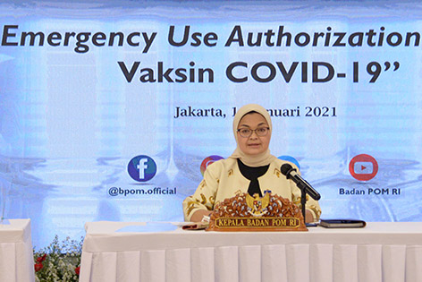 BPOM Setujui EUA Pertama Vaksin Covid-19
