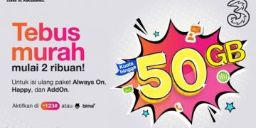 3 Indonesia Hadirkan Program Tebus Murah Kuota Hingga 50 GB