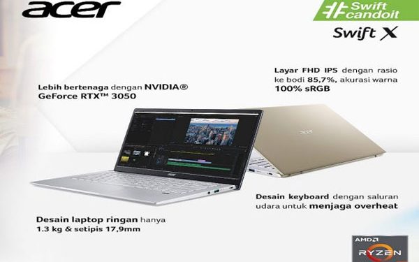 Rilis di Indonesia, Acer Swift X Bidik Konten Kreator