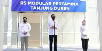 Presiden Joko Widodo meresmikan Rumah Sakit (RS) Modular Pertamina