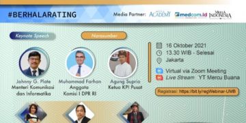 Webinar Melawan Berhala Rating: Menguak Peran Rating dan Share dalam Industri, yang berlangsung dari Jakarta, 16/10/2021.