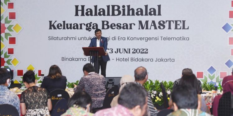 Halal Bihalal Keluarga Besar Masyarakat Telematika Indonesia (MASTEL) yang berlangsung secara hibrida di Jakarta, Senin (13/06/2022).