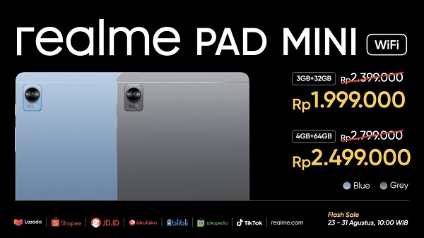 Rilis di Indonesia, realme Pad mini Dijual Mulai Rp1,9 Jutaan