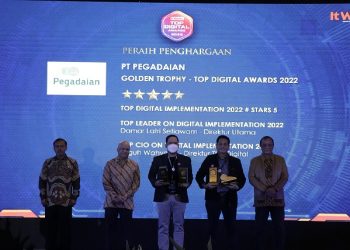 Pegadaian Raih Golden Trophy TOP Digital Awards 2022