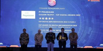 Pegadaian Raih Golden Trophy TOP Digital Awards 2022
