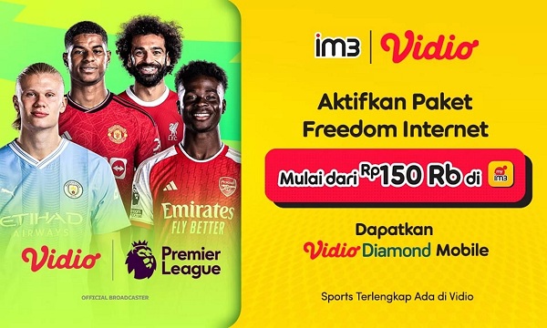 IM3 & Vidio Hadirkan Bundling Tayangan Premier League, Ini Paket dan Harganya