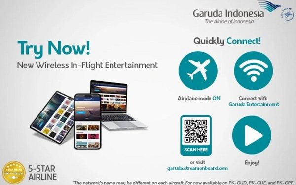 Gandeng MetraMediaHub, Garuda Indonesia Hadirkan Layanan Wireless In-Flight Entertainment