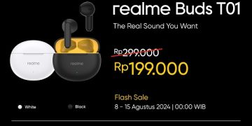 Rilis di Indonesia, realme Buds T01 Dijual Rp200 Ribuan