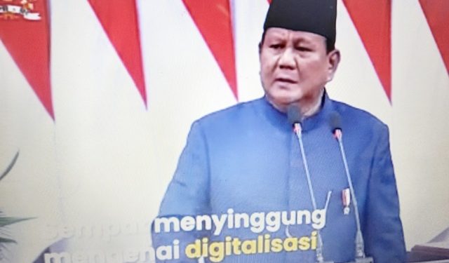 Pidato Presiden Prabowo: Singgung Pemberantasan Korupsi  Dengan Digitalisasi