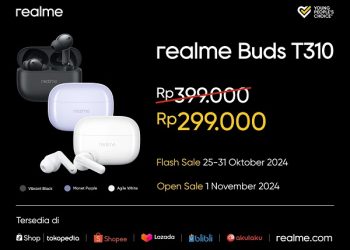 realme Buds T310, TWS Terjangkau dengan Active Noise Cancellation