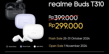 realme Buds T310, TWS Terjangkau dengan Active Noise Cancellation