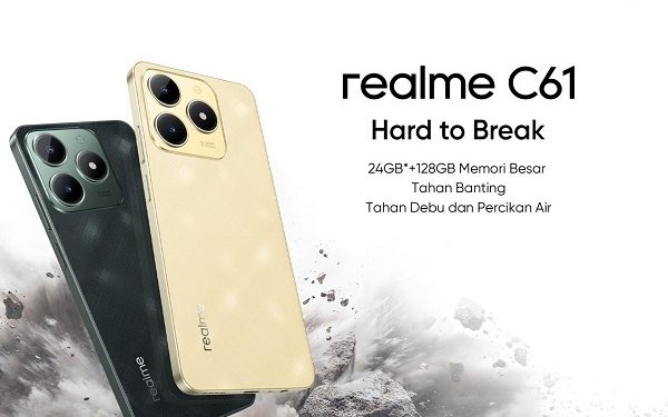 Hadir di Indonesia, realme C61 Tawarkan Durabilitas Tinggi dan RAM 24GB Cuma Rp1,6 Jutaan