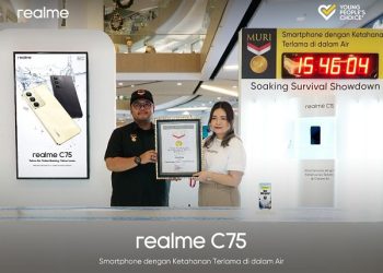 Pecahkan Rekor MURI, realme C75 Jadi Smartphone dengan Ketahanan Terlama di Dalam Air