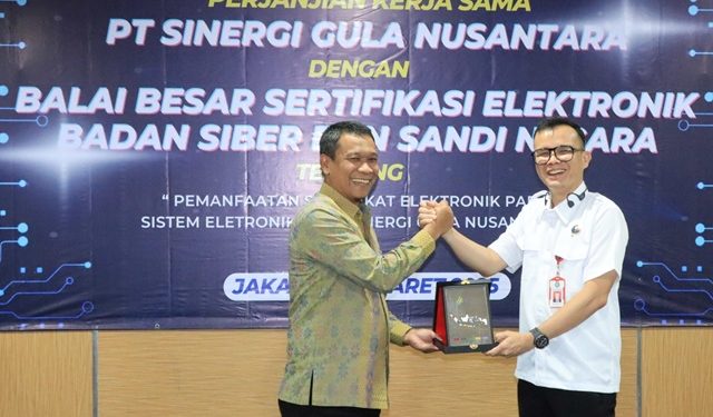 BSSN dan SGN Tanda Tangani Kerja Sama Pemanfaatan Sertifikat Elektronik