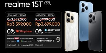 Hadir di Indonesia, realme 15T 5G Usung Baterai 7000mAh, Desain Stylish dan Looks Great