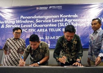 Tingkatkan Layanan, IPC TPK Teluk Bayur Teken Kontrak Pelayanan dengan 4 Shipping Lines