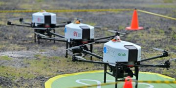 SKYY Network Uji Coba Pengiriman Makanan Pakai Drone di Bali